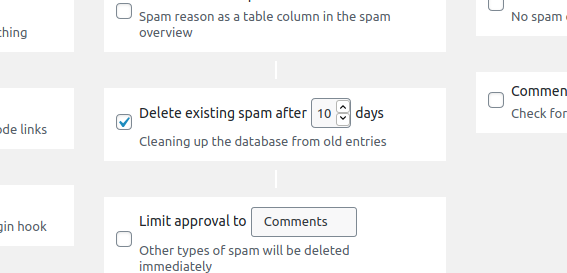 Delete spam after a couple of days.